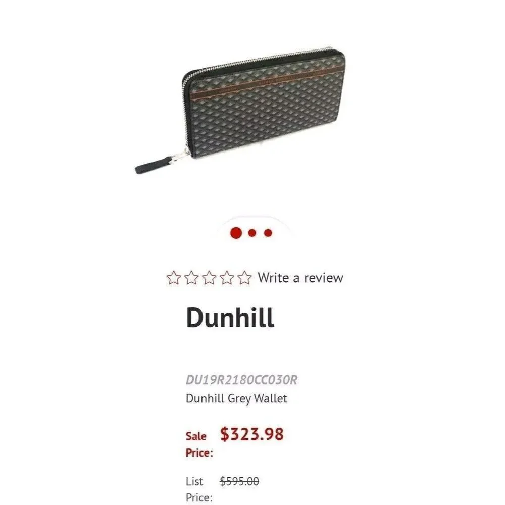 DUNHILL Engine Turn Luggage Canvas Zip Coat Wallet